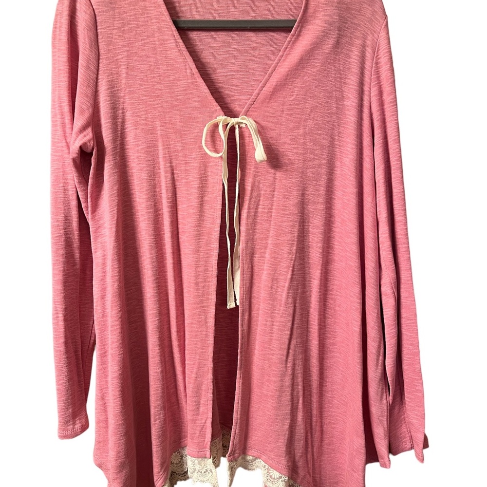 NWOT LOGO tie front cardigan